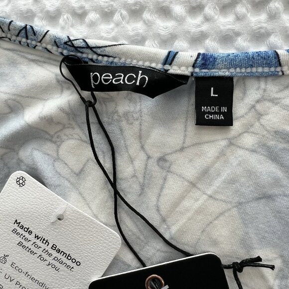 Peach Clothing Katerina Top Santorini Floral Bamboo Knit Large UV Protection - Picture 6 of 9